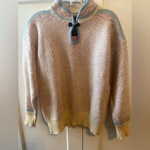 Vintage 80s ALPS Wool Sweater M | Pastel Knit Outdoors Alpine Pullover